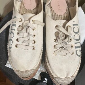 Gucci Women's Beige Espadrille Shoes